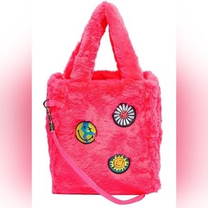 Young Adult SMILEY Small Sherpa Tote Bag